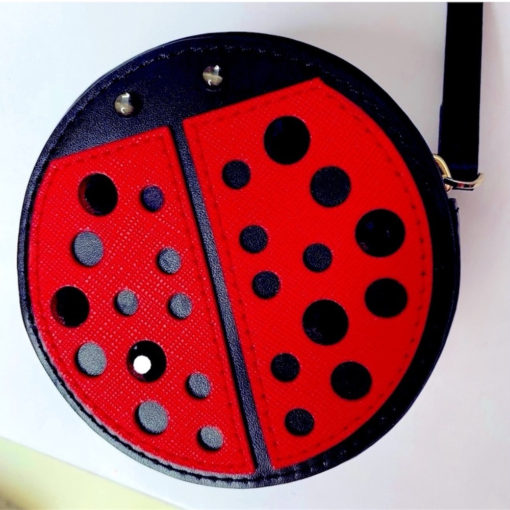 Kate Spade Lady Bug, Coin Purse, Authentic, Rare, Jeweled, Red & Black - Picture 4 of 7